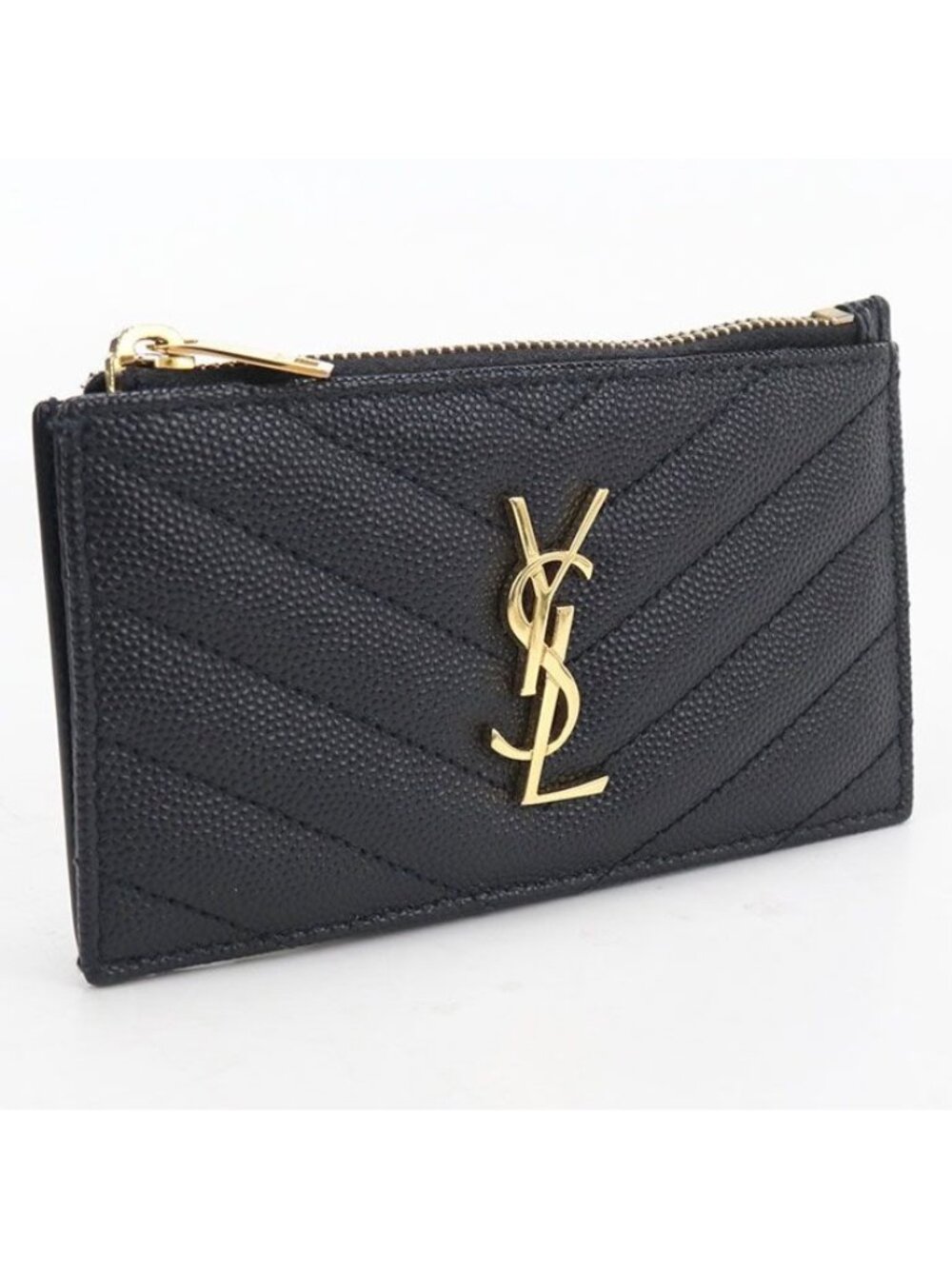 Saint Laurent Fragment Case Card Cassandra Coin Purse Calfskin
